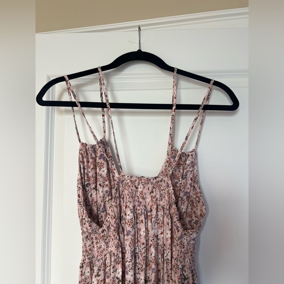 Floral Pink Maxi Dress Spaghetti Strap Sundress Size L - Picture 4 of 7
